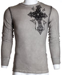 Archaic by Affliction Men's Thermal Shirt DEAD REDEMPTION Grey +