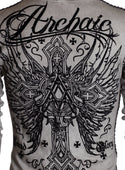 Archaic by Affliction Men's Thermal Shirt DEAD REDEMPTION Grey +