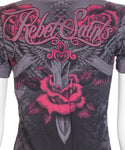 Rebel Saint by Affliction Women's T-shirt Double Shot ^