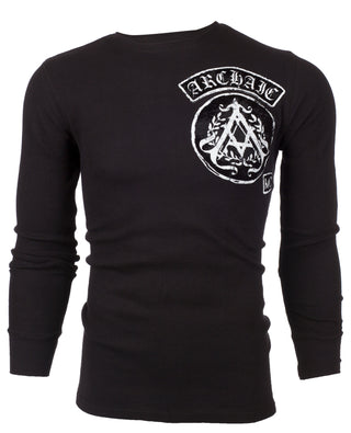 Archaic by Affliction Men's Thermal Shirt KING Black