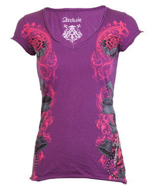 Archaic by Affliction Women's T-shirt Happy Spirit   ^