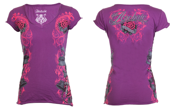 Archaic by Affliction Women's T-shirt Happy Spirit   ^