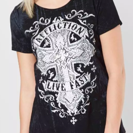 Affliction Women's T-Shirt SAINT EDITH Black