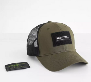 Howitzer Style Men's Hat FLAG HAT Military Grunt Black