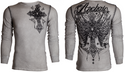 Archaic by Affliction Men's Thermal Shirt DEAD REDEMPTION Grey +