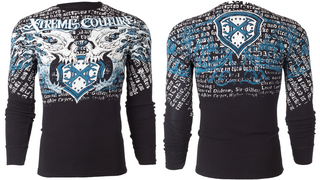 Xtreme Couture by Affliction Men's Thermal Shirt LIGHTNING Black