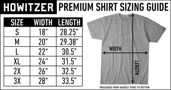 HOWITZER Clothing Men's T-Shirt S/S AMERICAN Black Label