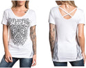 AFFLICTION Women's T-Shirt S/S IRONSIDE Tee Biker