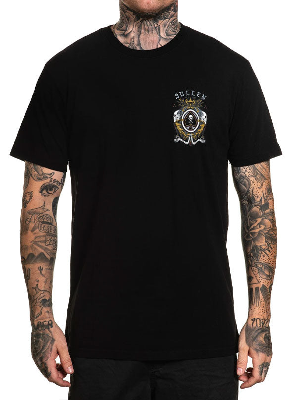 Sullen Men's T-shirt WATKINS CREST Jet Black Tee Tattoo Skull Premium Quality Artwork