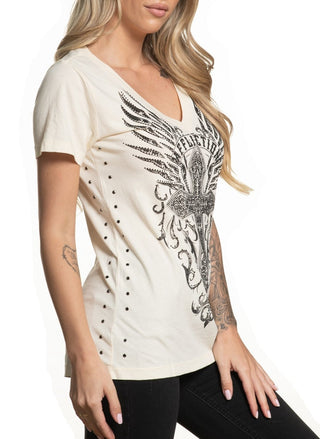 AFFLICTION Women's T-Shirt S/S SAPPHIRE LAKE Tee Biker