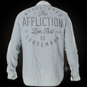 Affliction Men's Reversible Button Down Shirt Double Sided Pinstripes