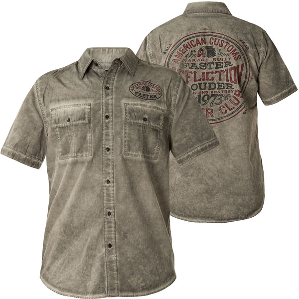 Affliction Men's Button Down Shirt Flatliner