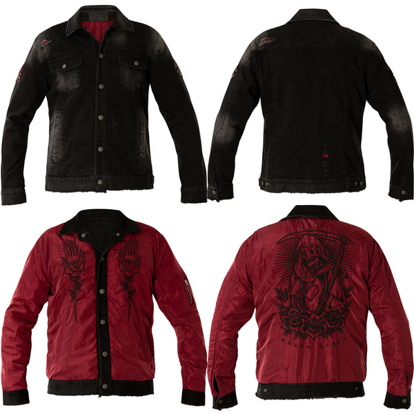 AFFLICTION GRIDLOCK Men's Reversible JACKET Black