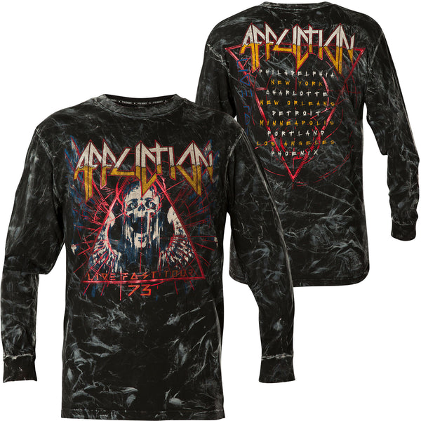 AFFLICTION DYSMORPHIA Men's L/S T-SHIRT Black Biker