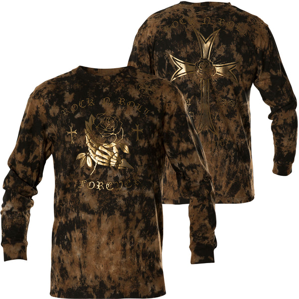 AFFLICTION FOREVER LASTING Men's L/S Thermal Black Lava Wash