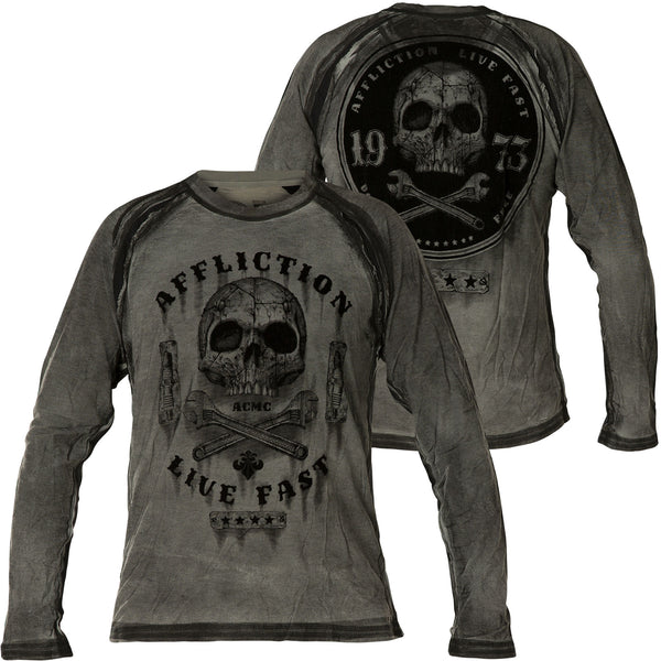 AFFLICTION GARAGE DUSK L/S Thermal Silver