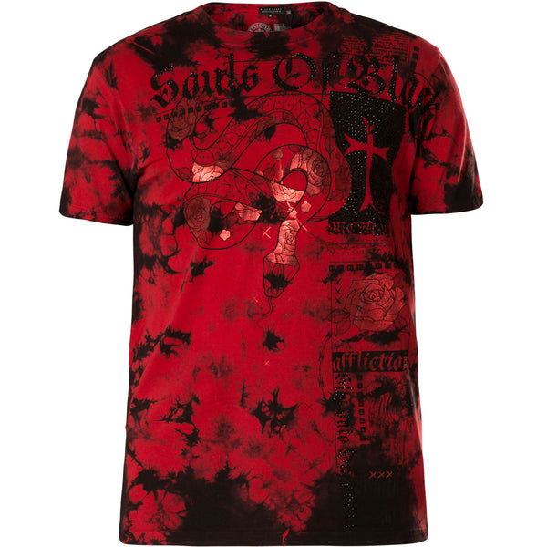 Affliction Men's T-shirt DARK SERPENT Biker Red