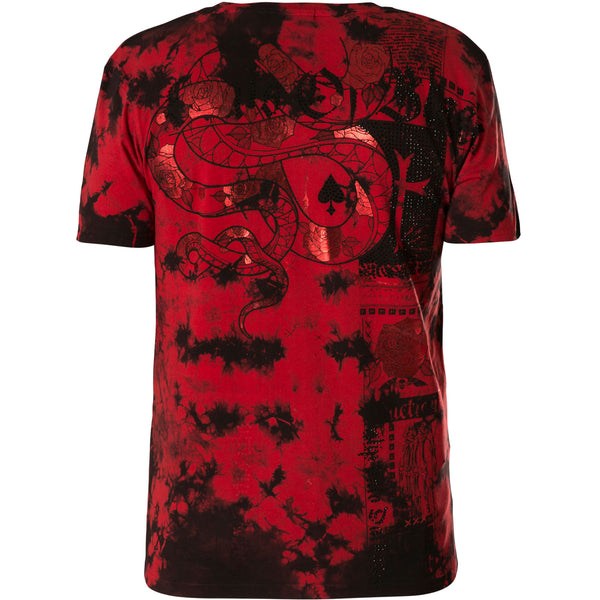 Affliction Men's T-shirt DARK SERPENT Biker Red