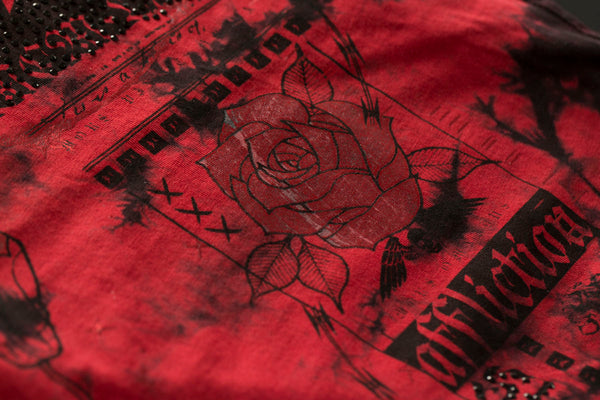 Affliction Men's T-shirt DARK SERPENT Biker Red