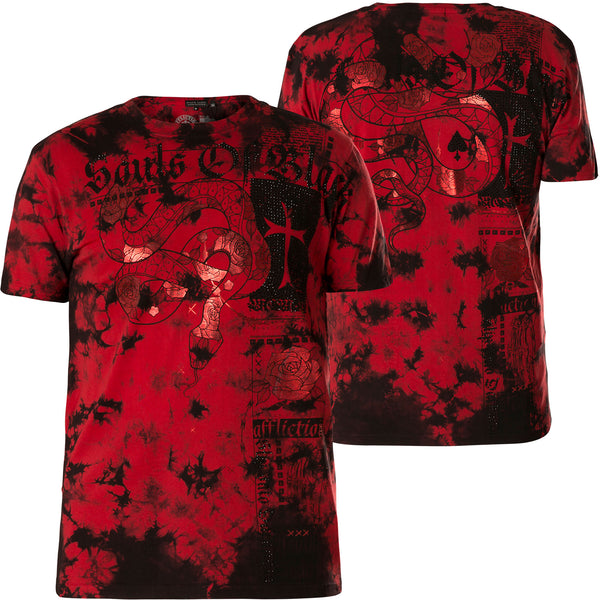 Affliction Men's T-shirt DARK SERPENT Biker Red