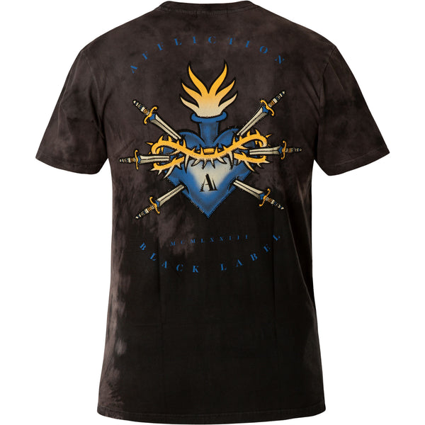 AFFLICTION SOULS OF FAITH Men's S/S T-Shirt Black Lava Wash