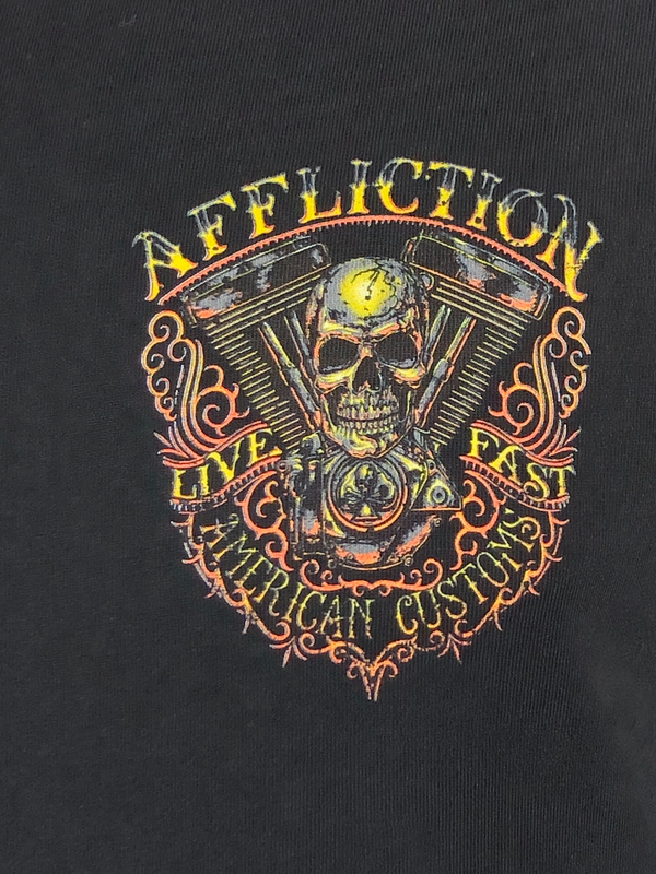 Affliction Men's T-shirt THUNDER Black