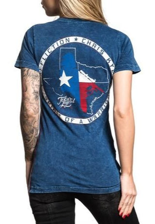 AFFLICTION Women's T-Shirt S/S CK TEXAS LEGEND Tee Biker