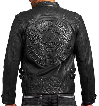 AFFLICTION Leather ON FIRE Men's JACKET Black