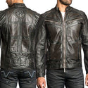 AFFLICTION Leather FIRE HORSE MEN'S JACKET Black