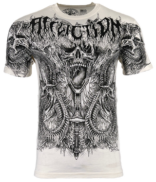 AFFLICTION Men's T-shirt CAUSIC ABYSS Skull Biker S-3XL NWT