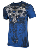 Xtreme Couture By Affliction Men's T-Shirt GRAVE MAKER Blue