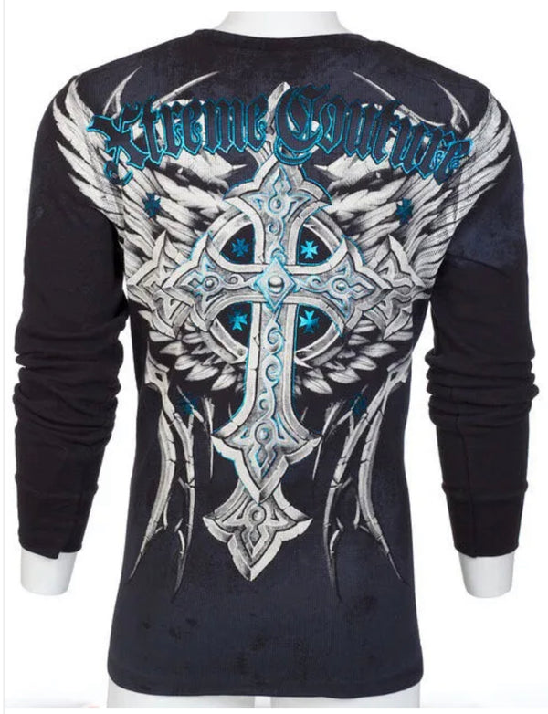 Xtreme Couture by Affliction Men's Thermal Shirt Panther