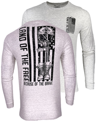 Howitzer Style Men's T-Shirt Land Of The Free Military Grunt MFG