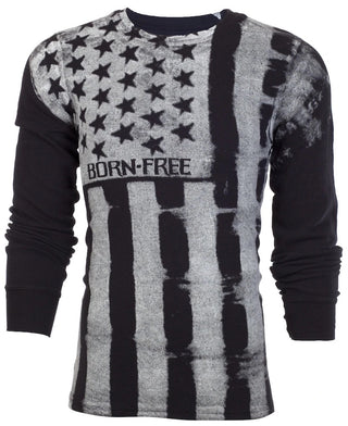 ARCHAIC Mens Long Sleeve UPRISING NOW Crewneck THERMAL T-Shirt
