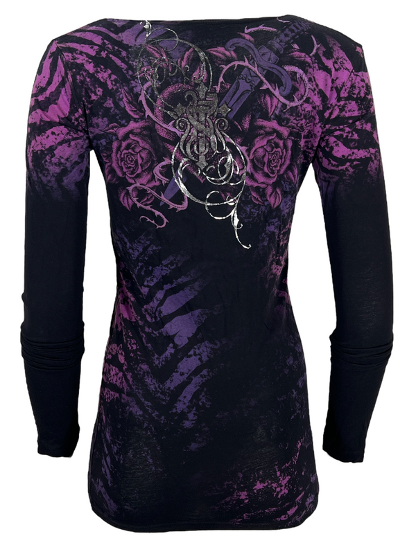 Rebel Saint by Affliction Women's T-shirt Rouge ^