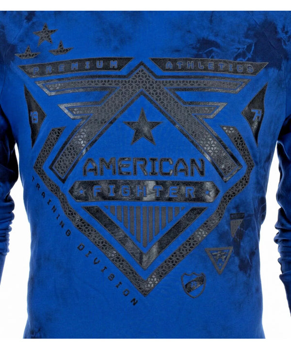 American Fighter Men's Long Sleeve Hoodie WOLF LAKE Shirt Blue S-3XL */
