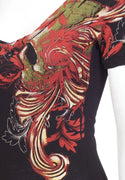 ARCHAIC Womens Short Sleeve WAGER V-neck T-Shirt (Black)