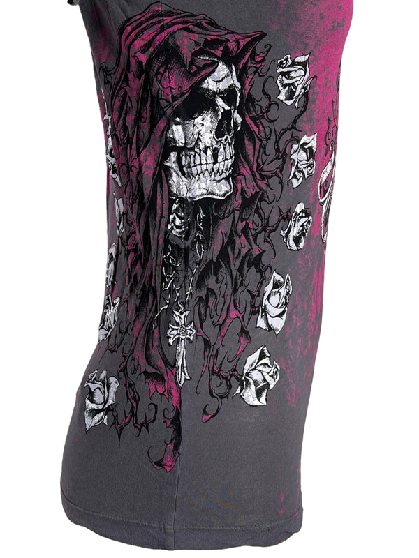 Archaic by Affliction Women's T-shirt Death Chase ^