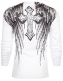 XTREME COUTURE Mens Long Sleeve DAGGER Crewneck THERMAL T-Shirt (White)