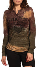 AFFLICTION Women's Long Sleeve T-Shirt AC SUNSET ROAM