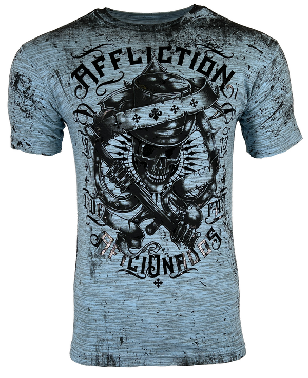 Affliction Men's T-shirt GRIM INTENT Skull Wings