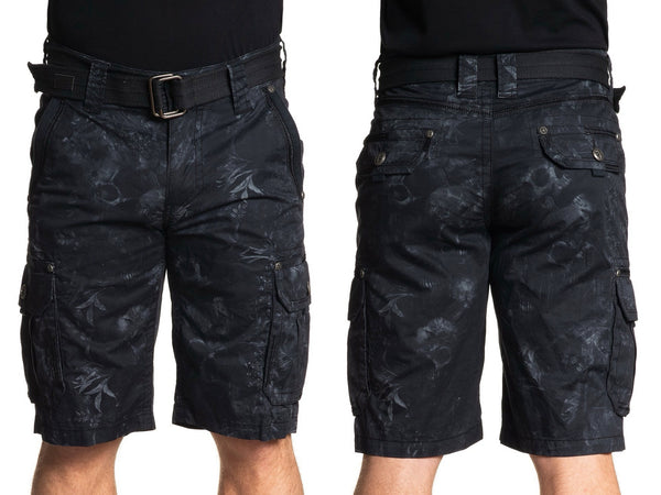 Affliction Men's Cargo Short AGONY Mens Outwear Black Biker