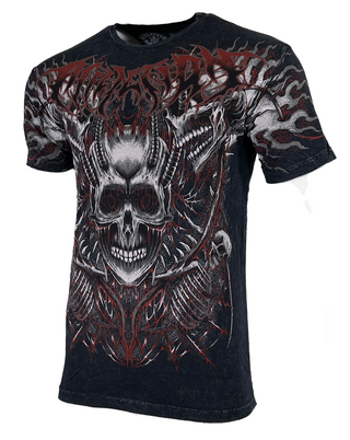 AFFLICTION Men's T-shirt WITCH HUNT Skull Biker Wings S-3XL NWT