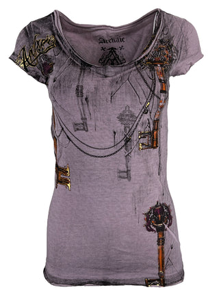 Archaic by Affliction Women's T-shirt Tainted Lover ^
