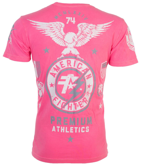 AMERICAN FIGHTER Mens Short Sleeve MADISON Crewneck T-Shirt (Pink)