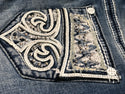 AFFLICTION Women's Denim Jeans JADE FLEUR ARIZONA Embroidered