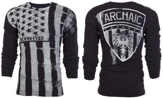 ARCHAIC Mens Long Sleeve UPRISING NOW Crewneck THERMAL T-Shirt