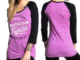 AMERICAN FIGHTER Women's T-Shirt STINGER RAGLAN Tee Biker