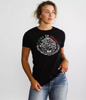 Freedom Ranch Women's T-Shirt En Mexico V-neck Black ^