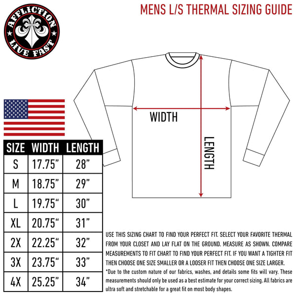 ARCHAIC Mens Long Sleeve NIGHTWATCHER Crewneck THERMAL T-Shirt (White/Black/Red)